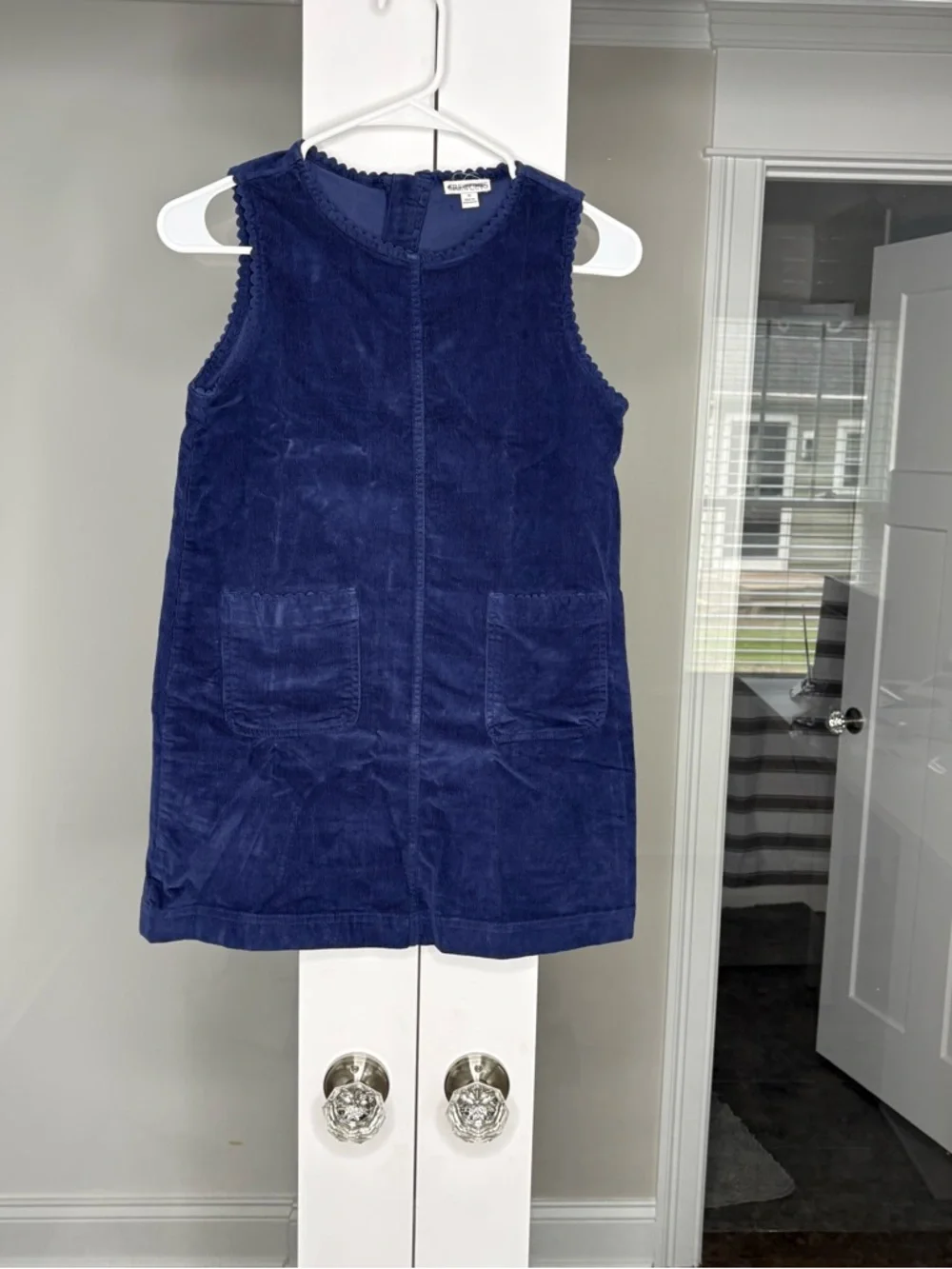 J. Crew Crewcuts Girls' Corduroy Pinafore Dress Navy Blue
